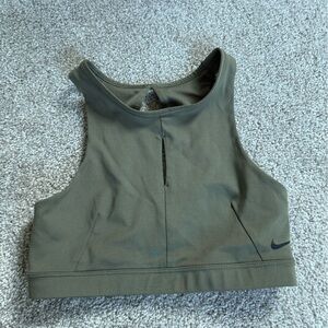 Nike dri fit Olive Green keyhole Sports Bra